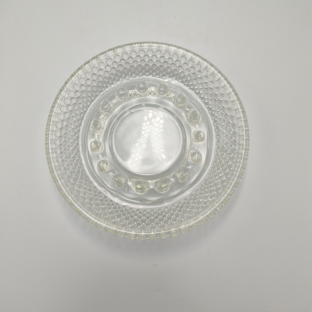 1950's Vintage, Glass Ash Tray, Beaded Clear Glass, Unbranded‎